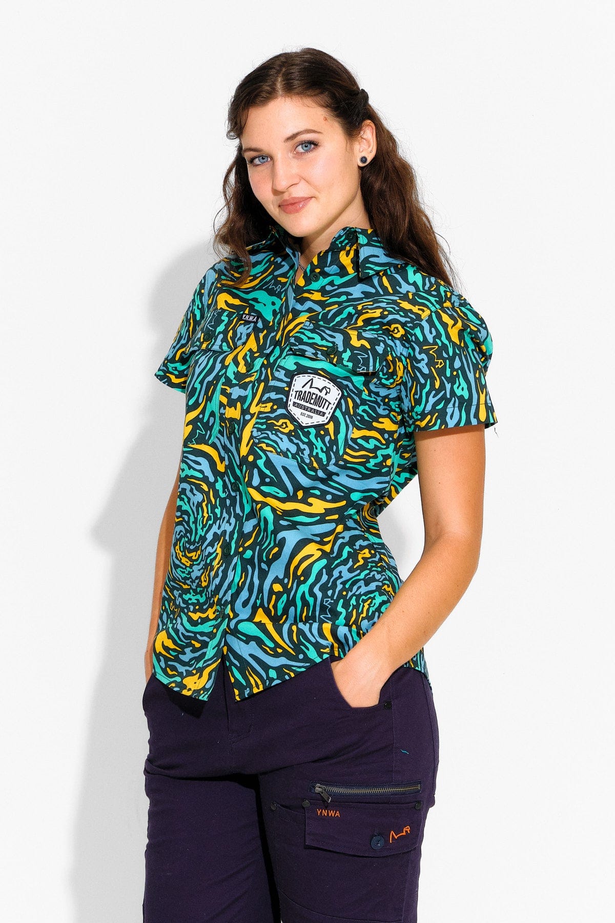 TradeMutt Workshirt Women's Spun Out Short Sleeve Workshirt Women's Spun Out Short Sleeve Workshirt