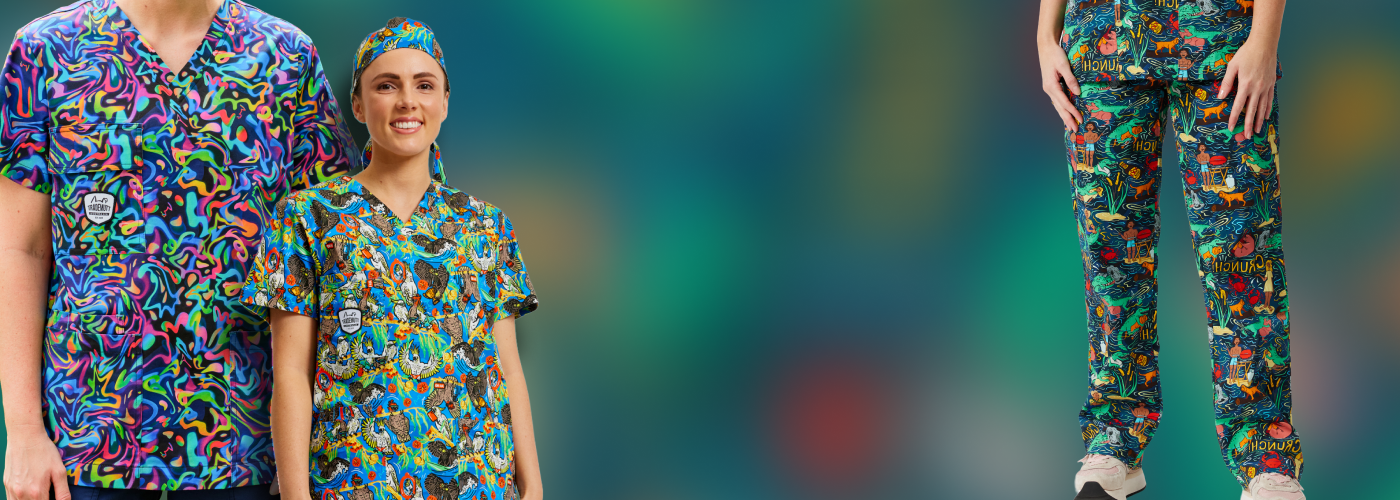 Scrub Tops, Pants, & Caps