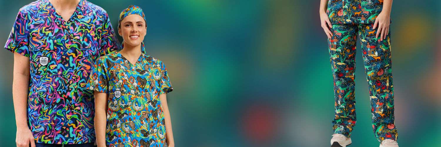 Scrub Tops, Pants, & Caps