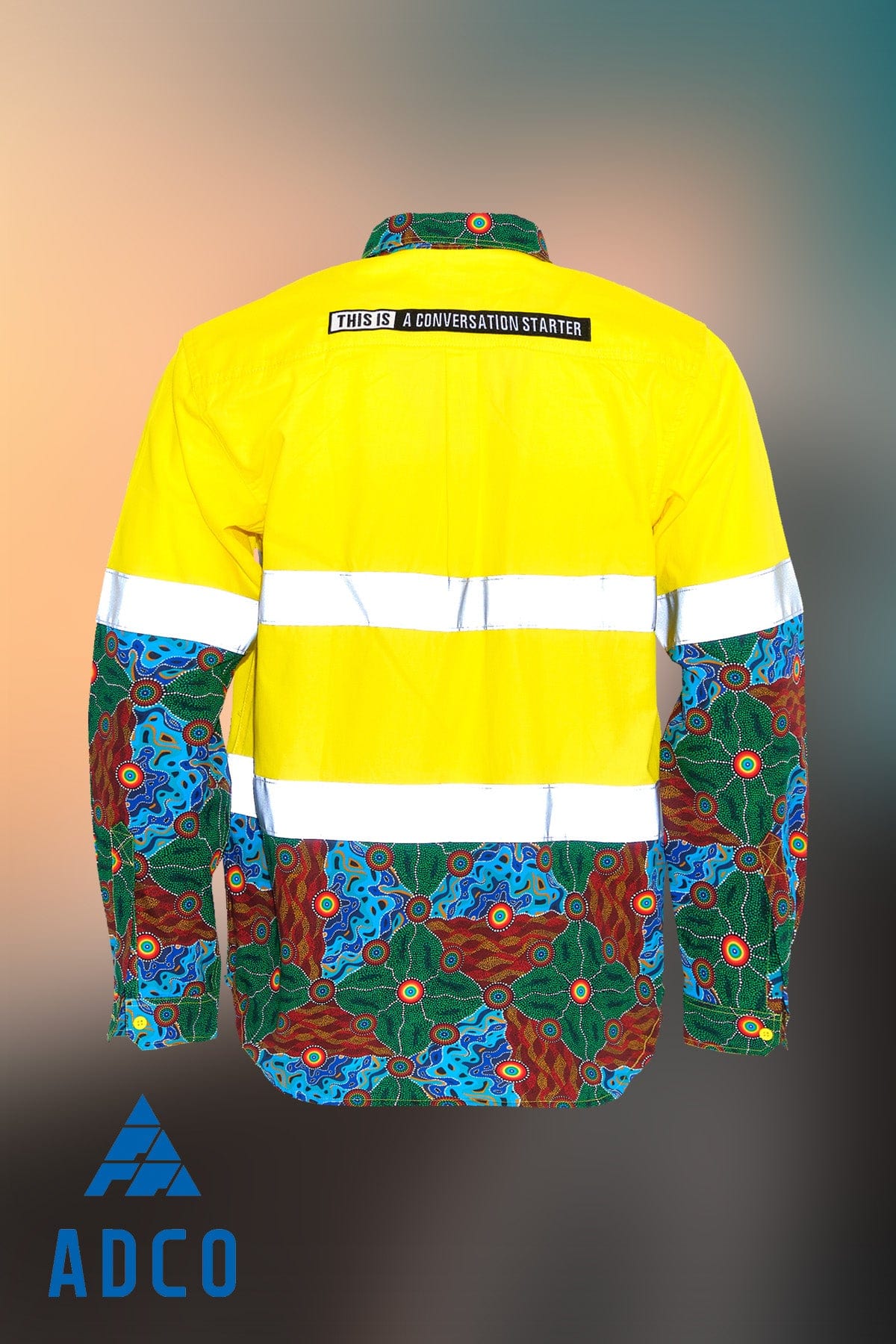 Custom ADCO Yellow Hi Vis Cotton Work Shirt