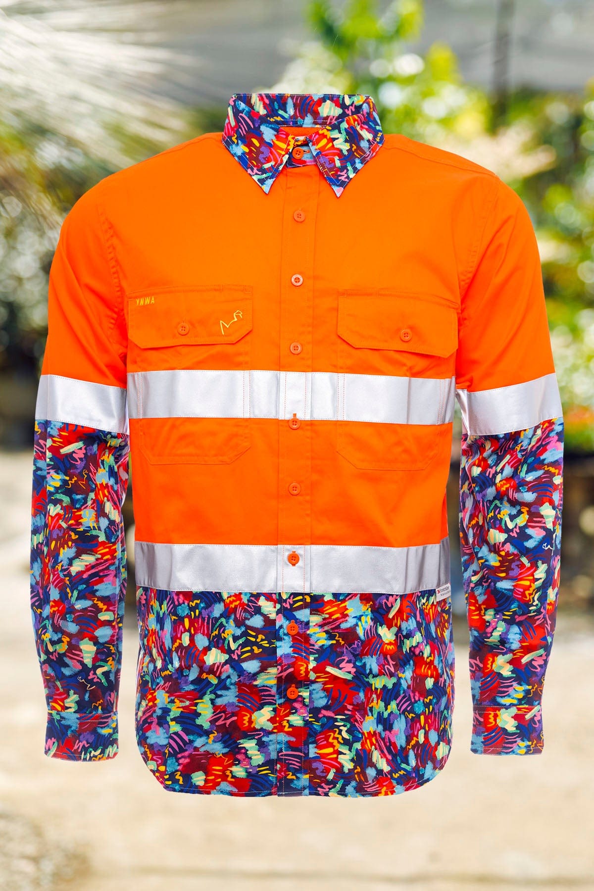 Men's Artsy Fartsy Orange Day/Night Hi Vis 2.0 Full Button Workshirt