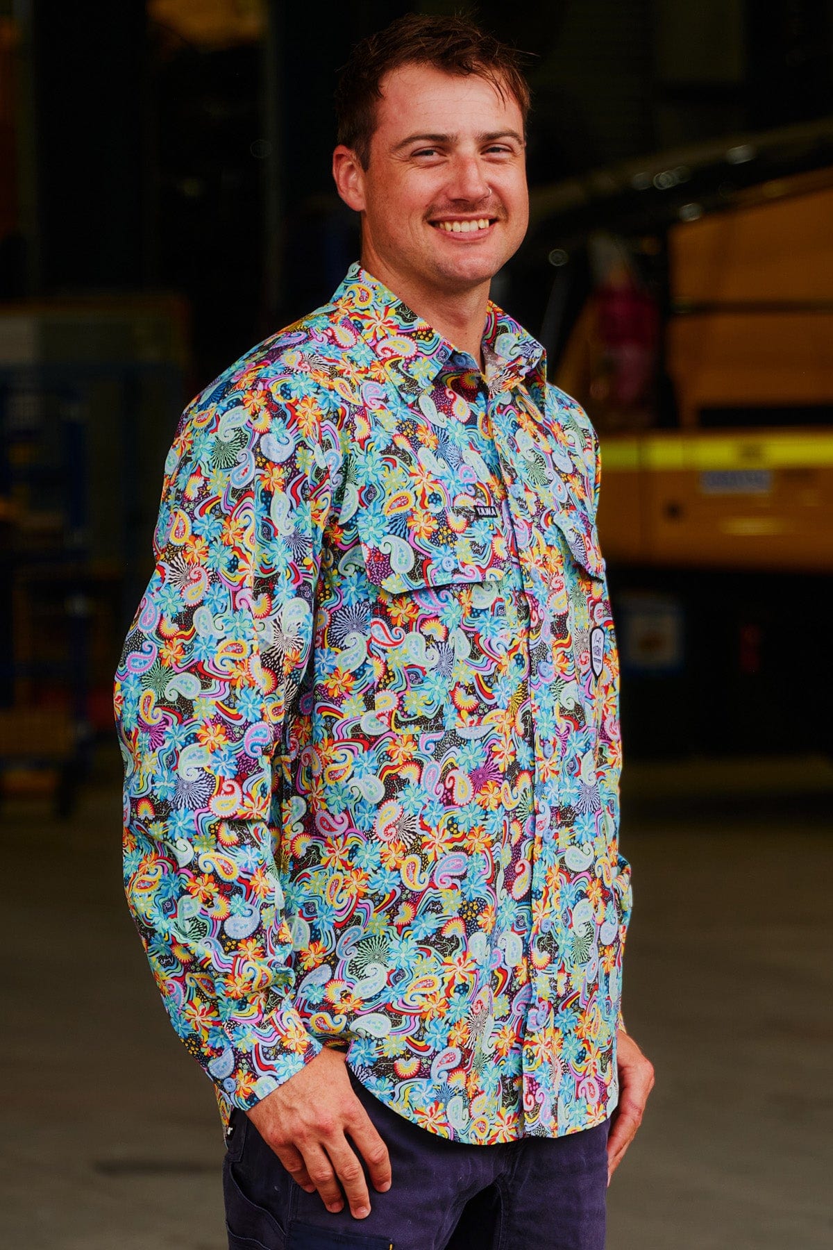 Men's Austin Flowers Long Sleeve Ultralight Workshirt