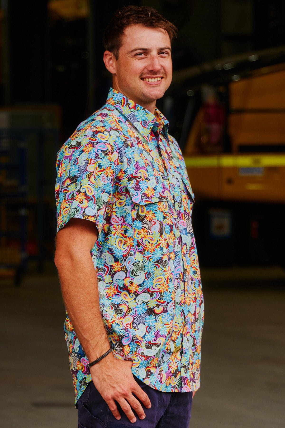 Men's Austin Flowers Short Sleeve Ultralight Workshirt