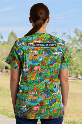 TradeMutt Scrubs Hot Diggity Dawg Unisex Scrub Top Hot Diggity Dawg Unisex Scrub Top