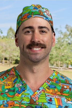TradeMutt Scrubs Hot Diggity Dawg Scrub Cap Hot Diggity Dawg Scrub Cap 22353