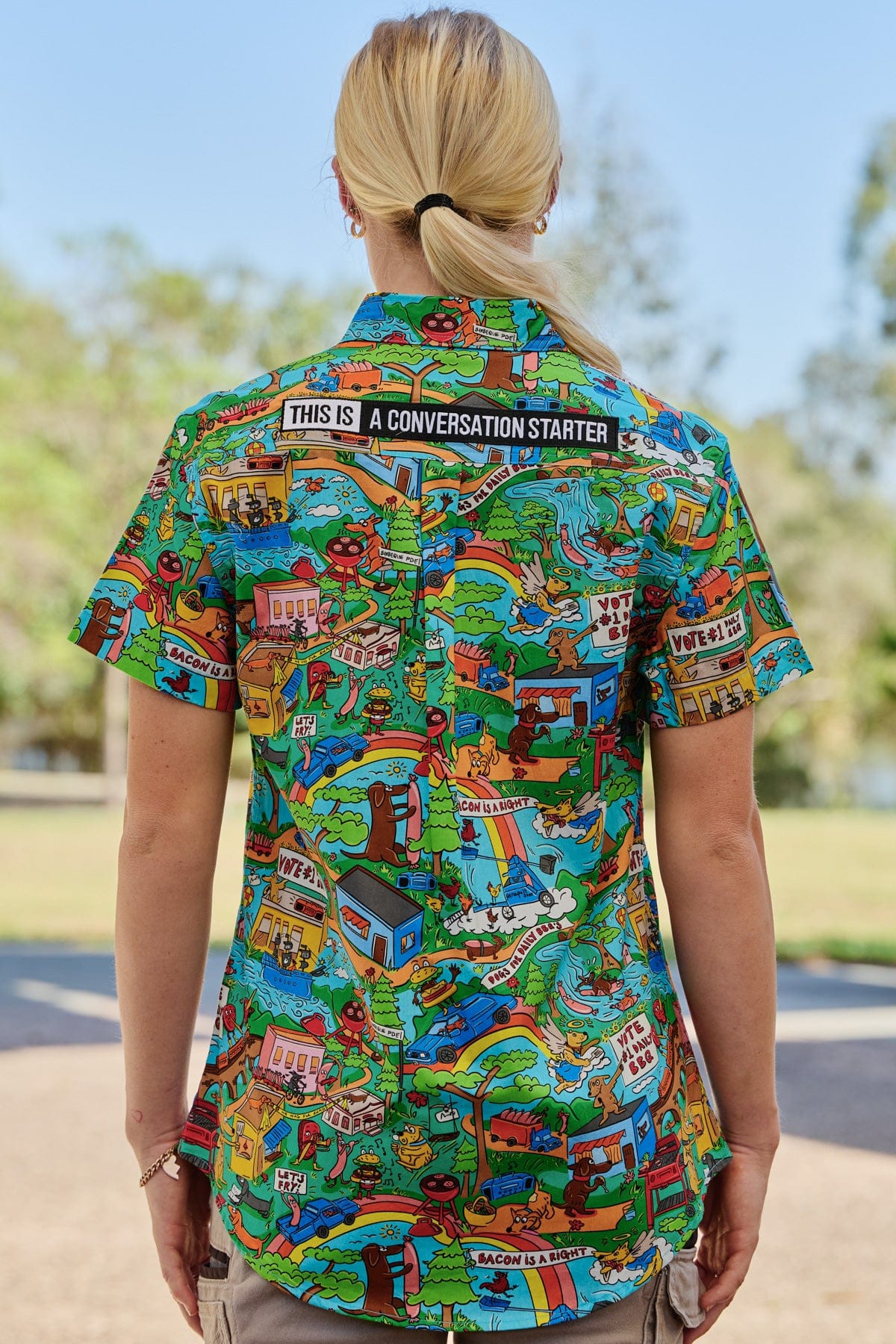 Women's Light Weight Hot Diggity Dawg Short Sleeve Work Shirt