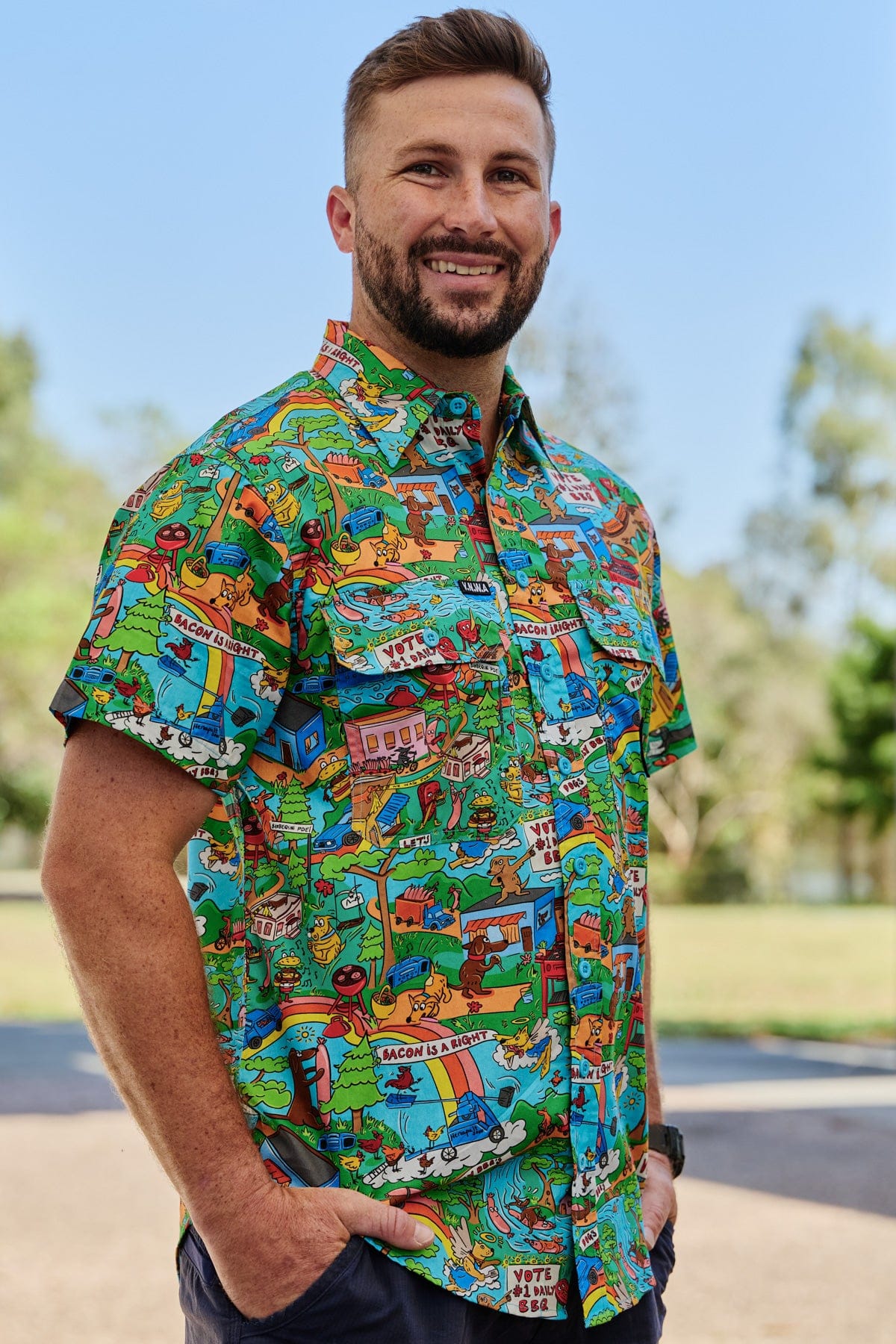 Men's Light Weight Hot Diggity Dawg Short Sleeve Work Shirt