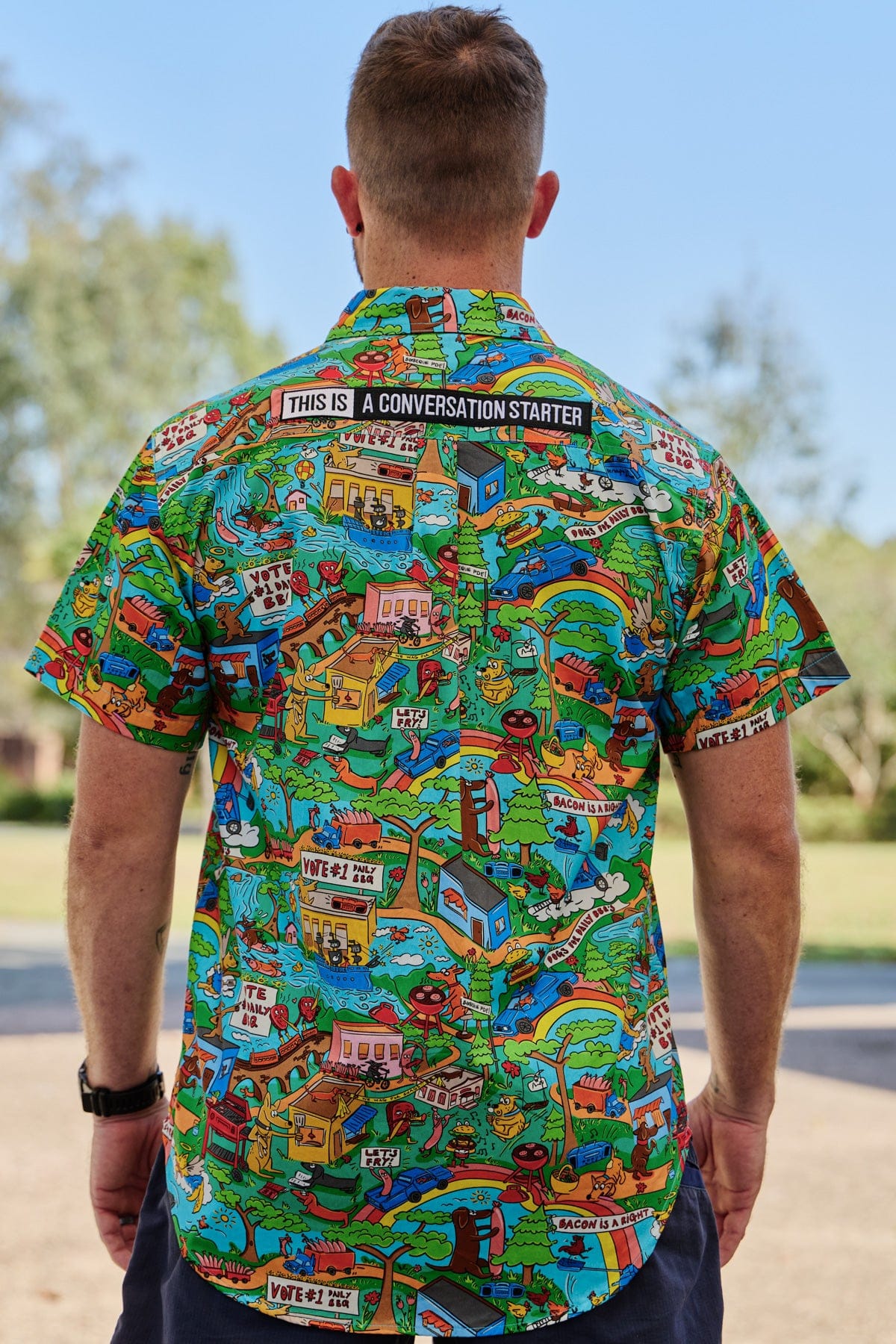 Men's Light Weight Hot Diggity Dawg Short Sleeve Work Shirt