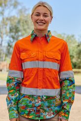 Women's Hot Diggity Dawg Orange Day/Night Hi Vis Work Shirt