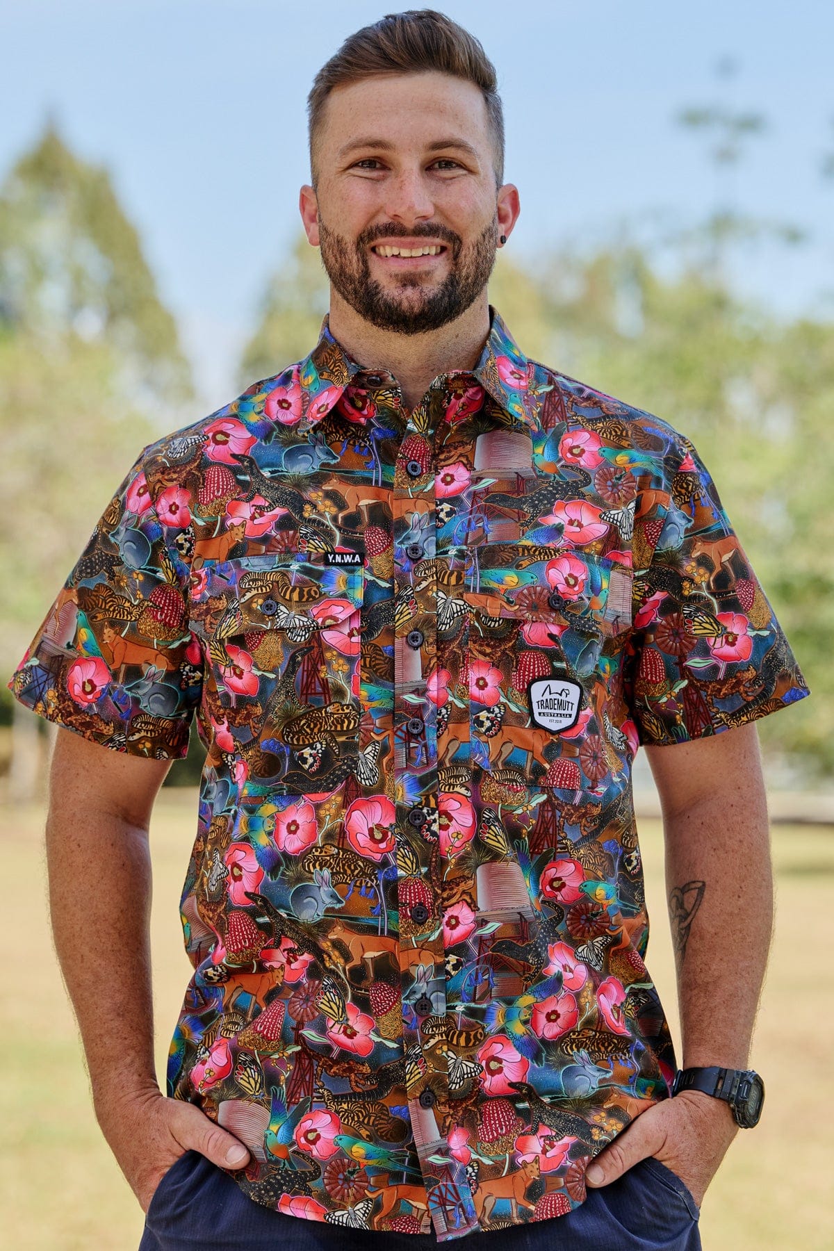TradeMutt Workshirt Men's Goanna Getcha Short Sleeve Work Shirt Men's Goanna Getcha Short Sleeve Work Shirt