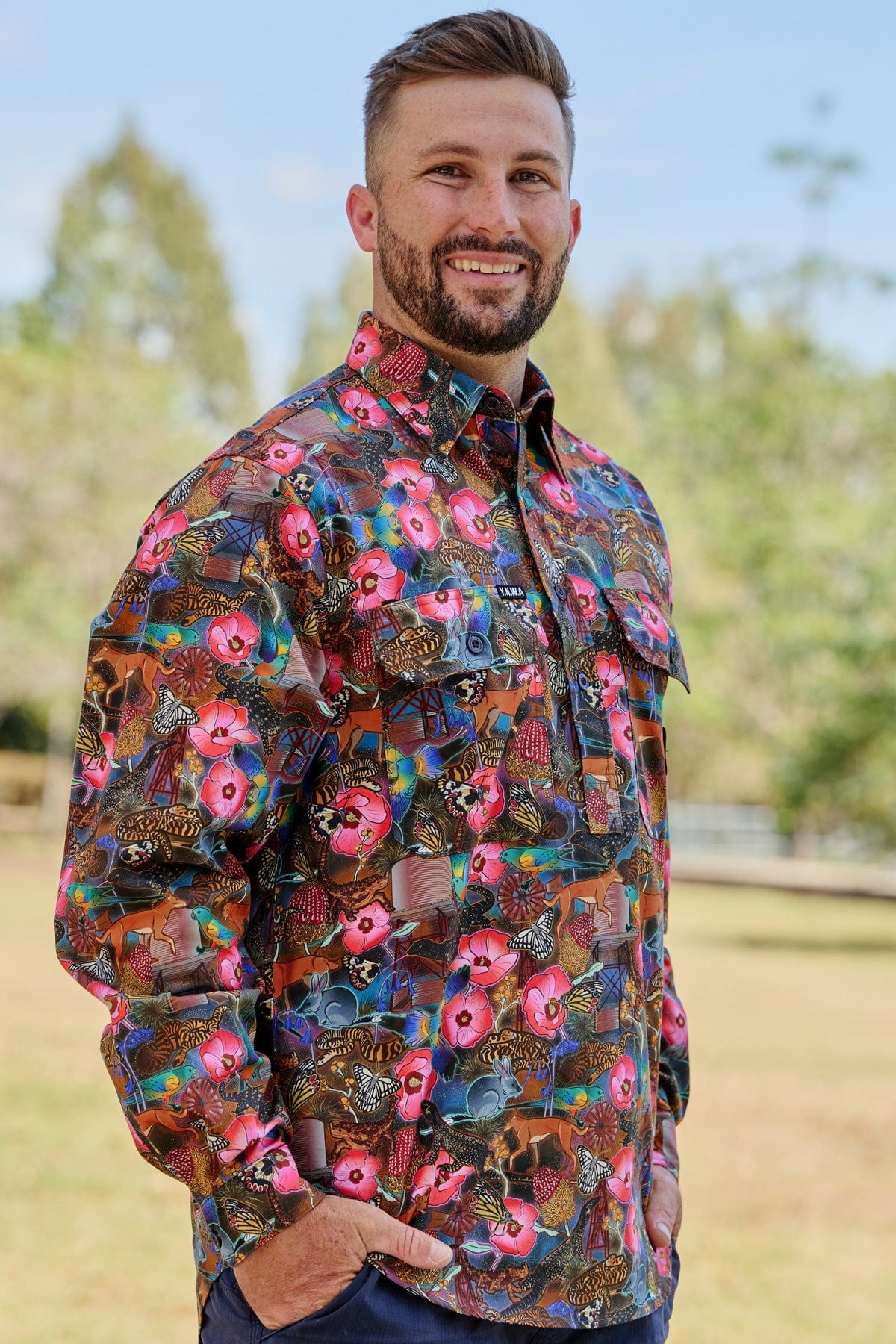 Men's Goanna Getcha Half Button Work Shirt