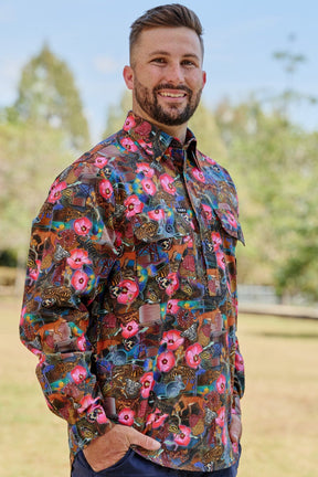 TradeMutt Workshirt Men's Goanna Getcha Half Button Work Shirt Men's Goanna Getcha Half Button Work Shirt