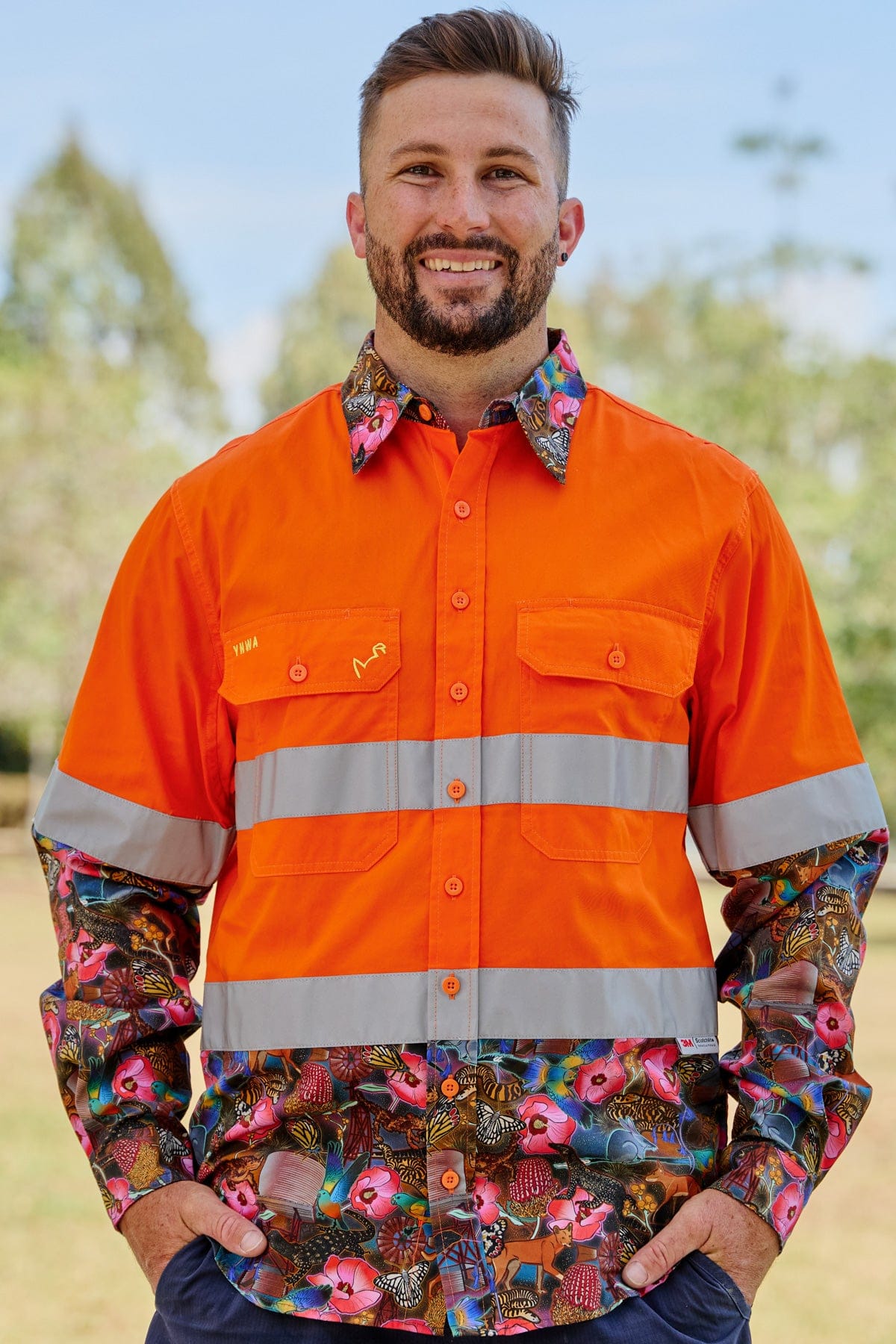 Men's Goanna Getcha Orange Day/Night Hi Vis Work Shirt