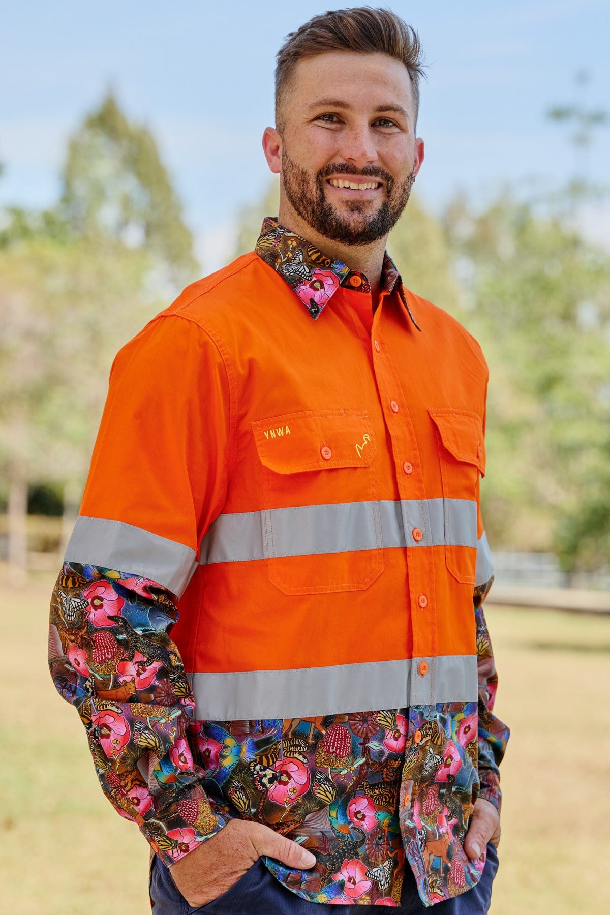 Men's Goanna Getcha Orange Day/Night Hi Vis Work Shirt
