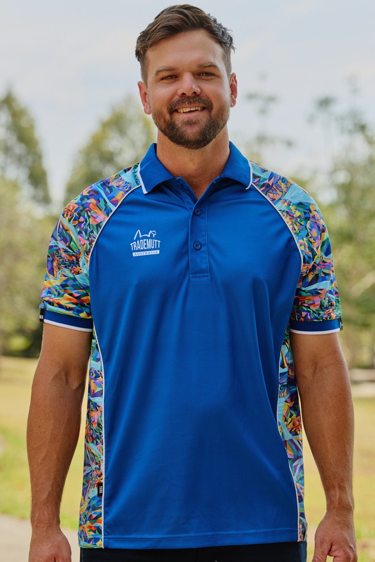 Unisex Daydreamin' Sleeve Print Short Sleeve Polo