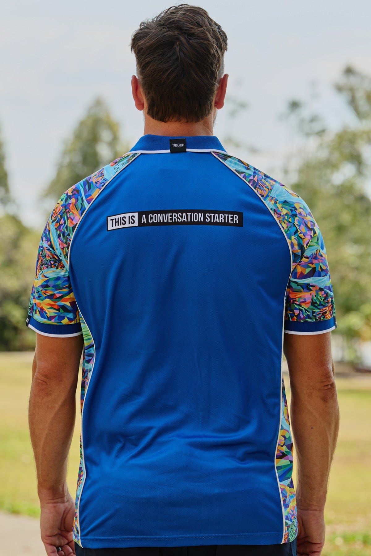 Unisex Daydreamin' Sleeve Print Short Sleeve Polo