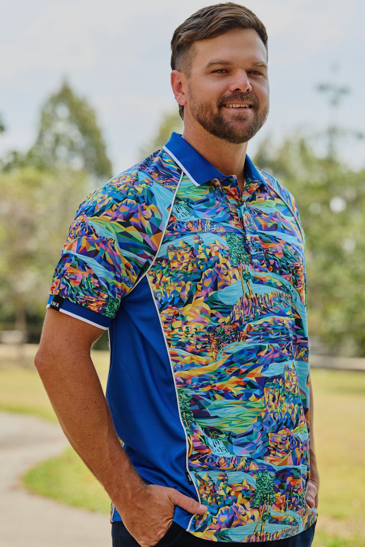 TradeMutt Polo Unisex Daydreamin' Full Print Short Sleeve Polo Unisex Daydreamin' Full Print Short Sleeve Polo