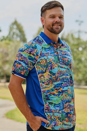 TradeMutt Polo Unisex Daydreamin' Full Print Short Sleeve Polo Unisex Daydreamin' Full Print Short Sleeve Polo