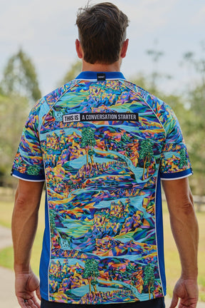TradeMutt Polo Unisex Daydreamin' Full Print Short Sleeve Polo Unisex Daydreamin' Full Print Short Sleeve Polo