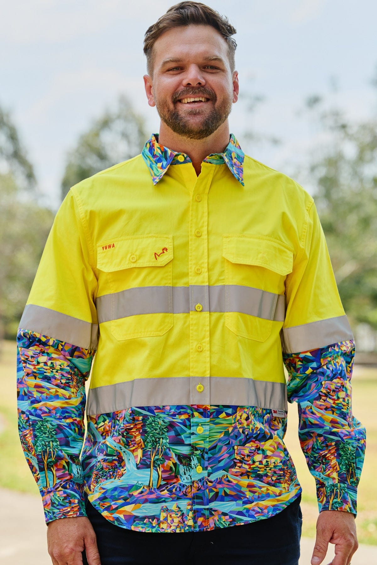 Men's Daydreamin' Yellow Day/Night Hi Vis Work Shirt