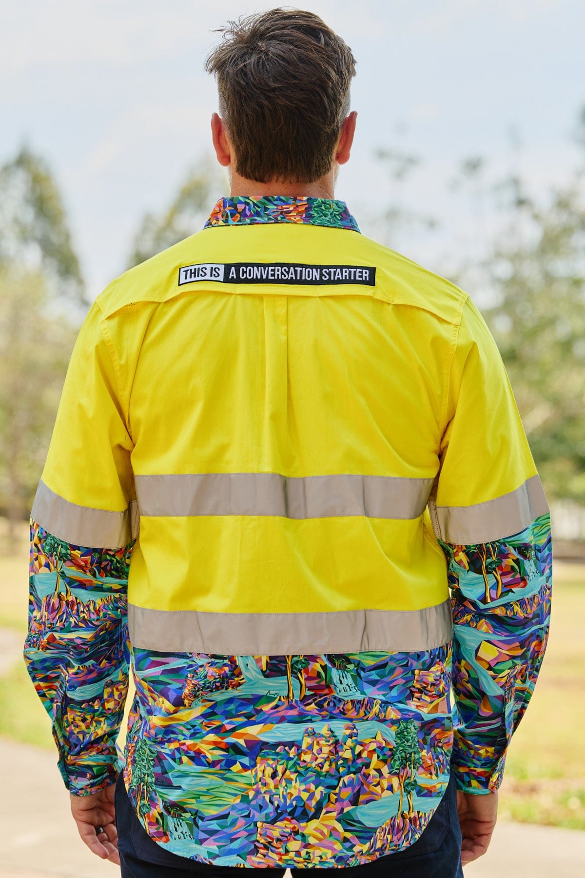 Men's Daydreamin' Yellow Day/Night Hi Vis Work Shirt
