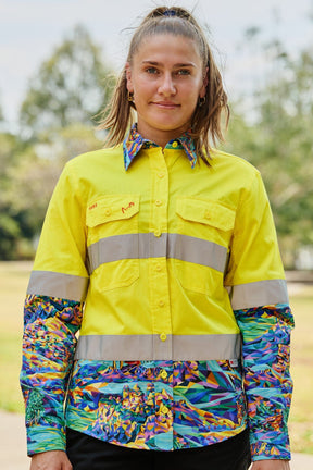 TradeMutt Workshirt Women's Daydreamin' Yellow Day/Night Hi Vis Work Shirt Women's Daydreamin' Yellow Day/Night Hi Vis Work Shirt