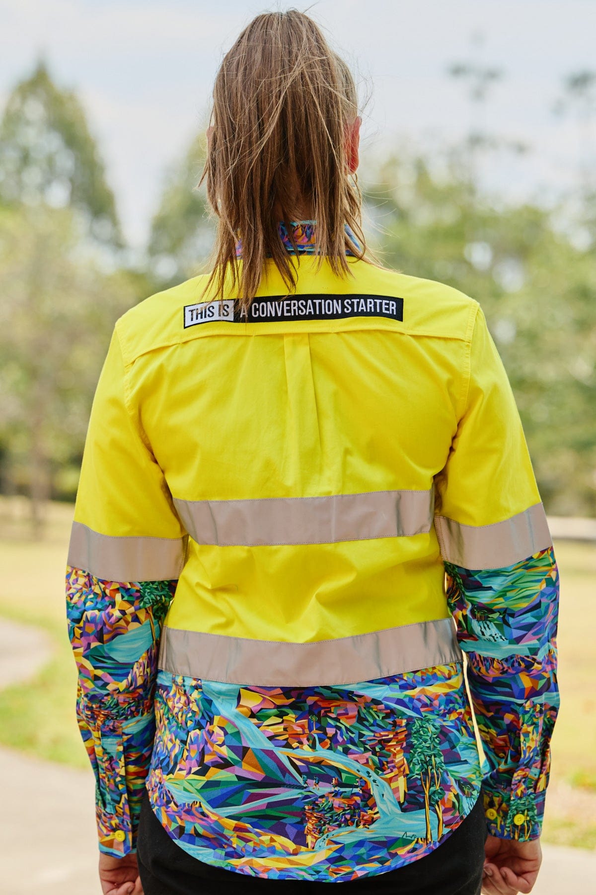 TradeMutt Workshirt Women's Daydreamin' Yellow Day/Night Hi Vis Work Shirt Women's Daydreamin' Yellow Day/Night Hi Vis Work Shirt