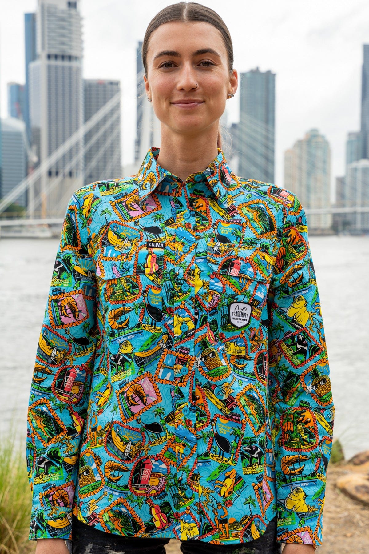 TradeMutt Workshirt Women's Lightweight Big Thing Energy Full Button Work Shirt Women's Lightweight Big Thing Energy Full Button Work Shirt