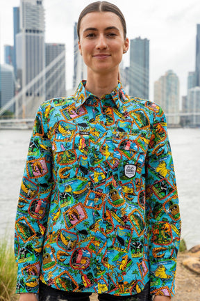 TradeMutt Workshirt Women's Lightweight Big Thing Energy Full Button Work Shirt Women's Lightweight Big Thing Energy Full Button Work Shirt