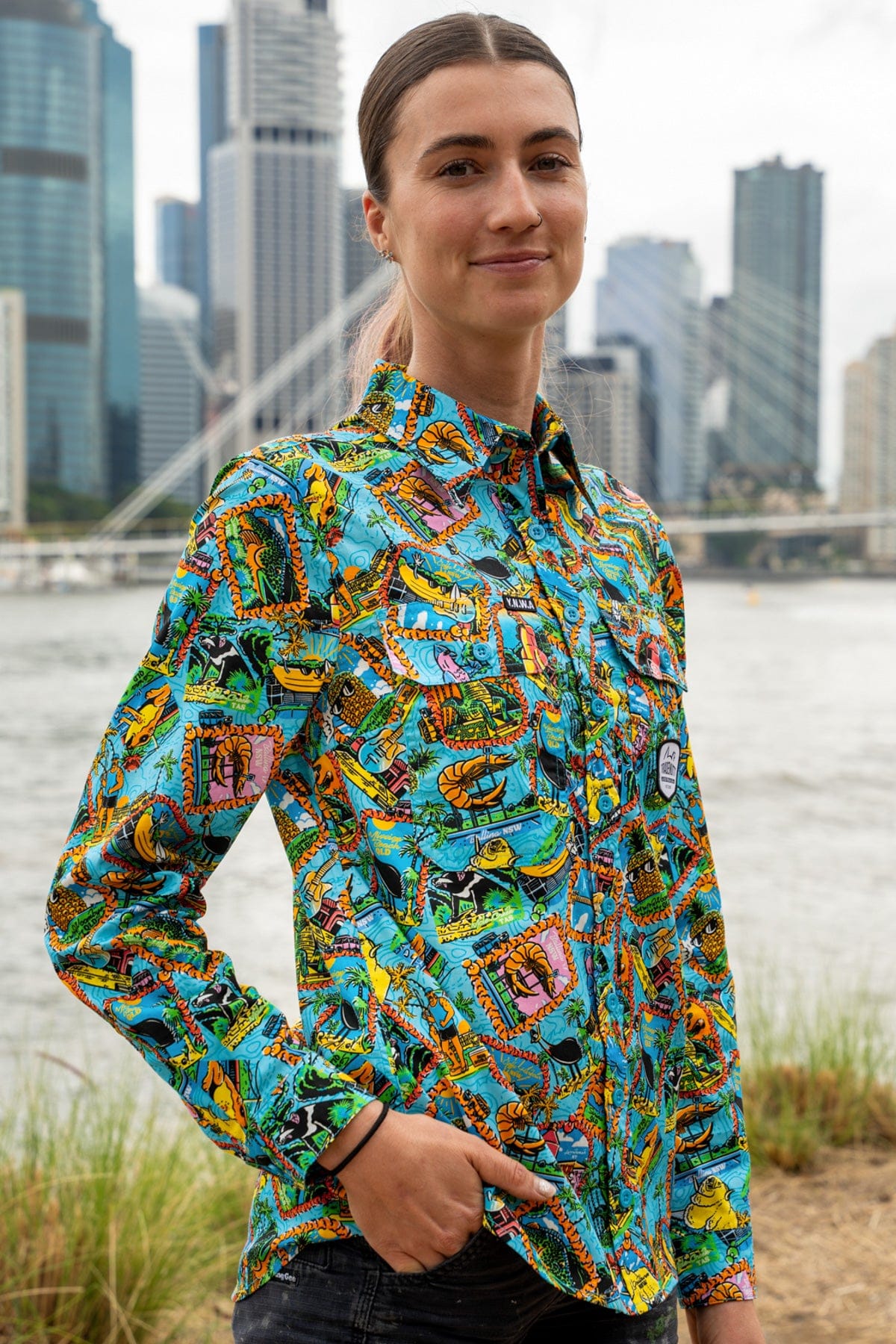 TradeMutt Workshirt Women's Lightweight Big Thing Energy Full Button Work Shirt Women's Lightweight Big Thing Energy Full Button Work Shirt
