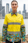 TradeMutt Workshirt Women's Big Thing Energy Yellow Day/Night Hi Vis Work Shirt Women's Big Thing Energy Yellow Day/Night Hi Vis Work Shirt