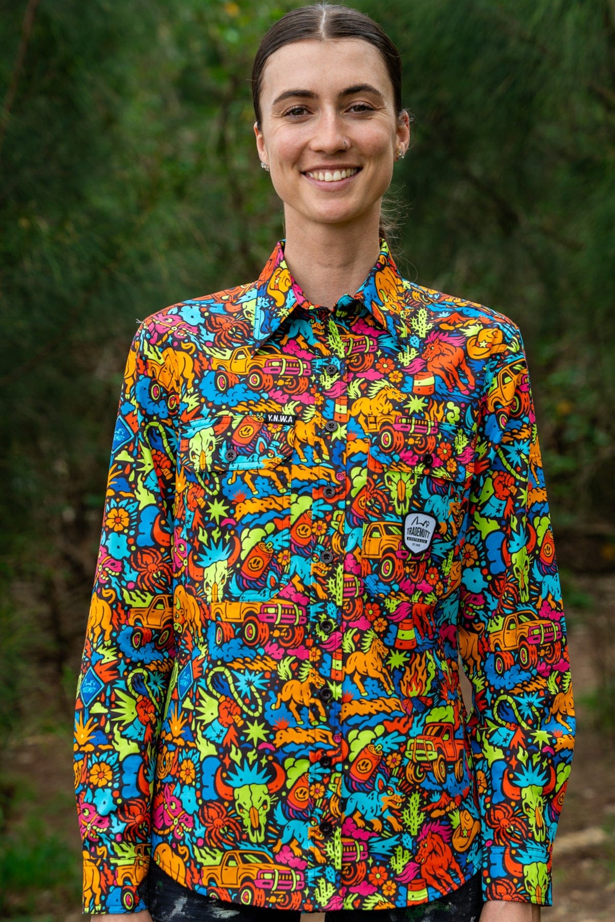 TradeMutt Workshirt Women's Shindig Shenanigans Full Button Work Shirt Women's Shindig Shenanigans Full Button Work Shirt