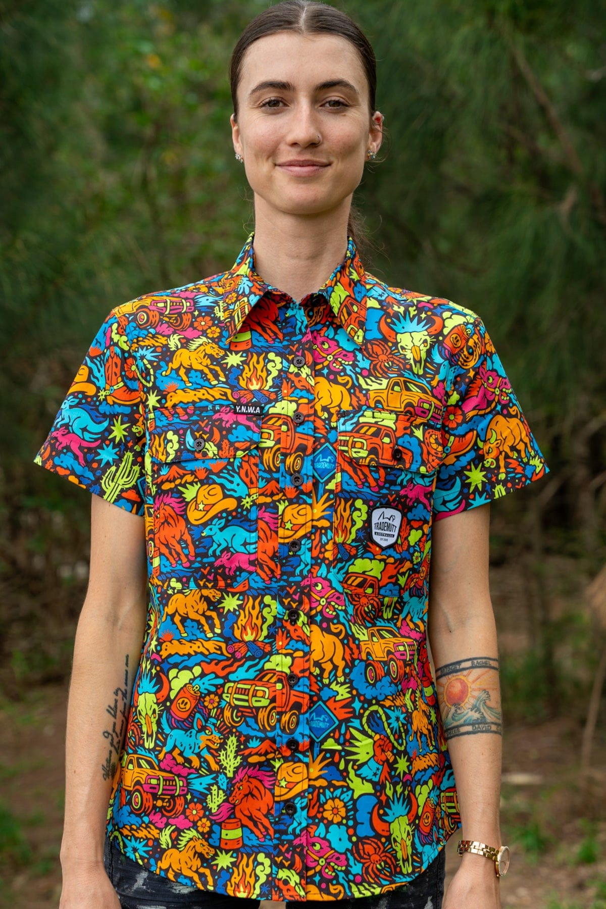 TradeMutt Workshirt Women's Shindig Shenanigans Short Sleeve Work Shirt Women's Shindig Shenanigans Short Sleeve Work Shirt