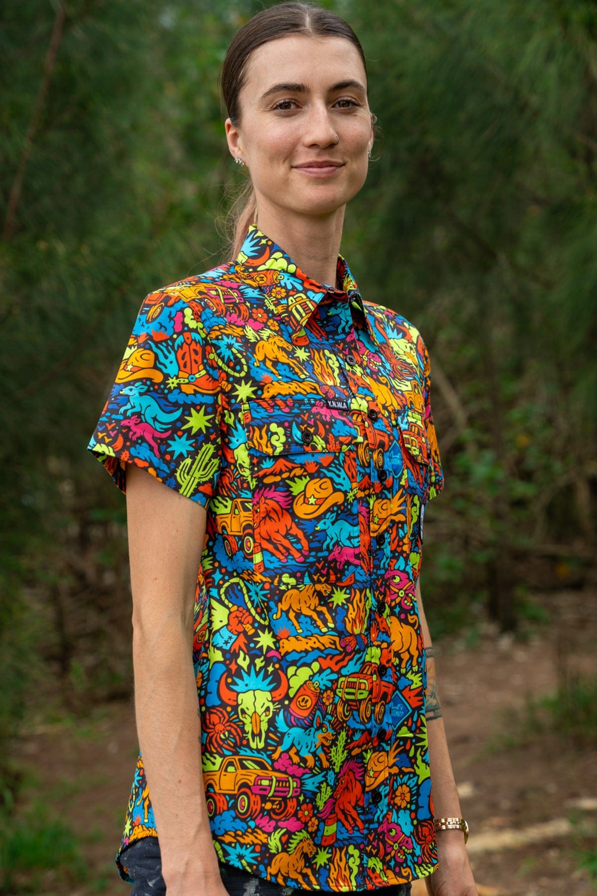 TradeMutt Workshirt Women's Shindig Shenanigans Short Sleeve Work Shirt Women's Shindig Shenanigans Short Sleeve Work Shirt