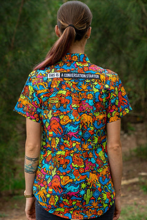 TradeMutt Workshirt Women's Shindig Shenanigans Short Sleeve Work Shirt Women's Shindig Shenanigans Short Sleeve Work Shirt