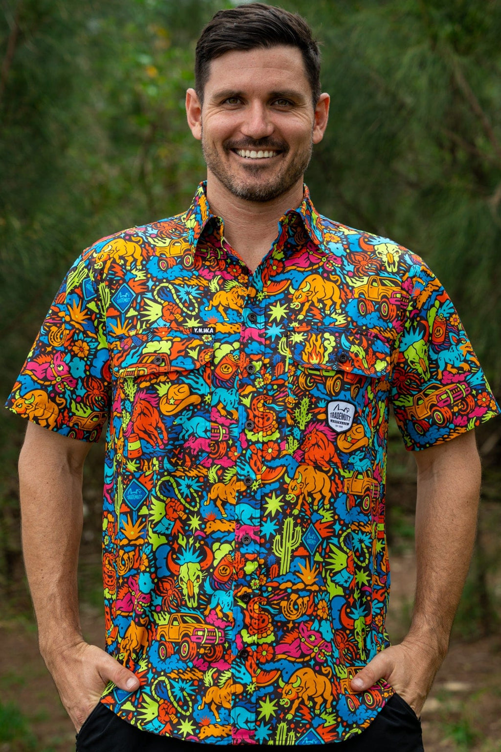 Men's Shindig Shenanigans Short Sleeve Work Shirt Men's Shindig Shenanigans Short Sleeve Work Shirt