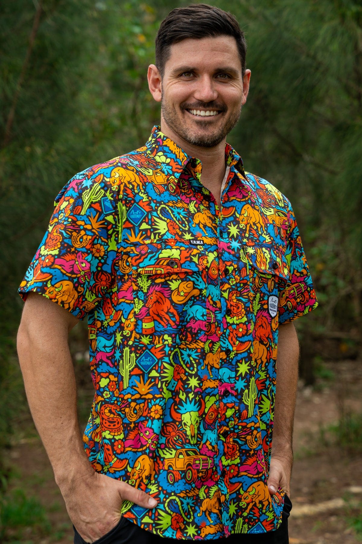 TradeMutt Workshirt Men's Shindig Shenanigans Short Sleeve Work Shirt Men's Shindig Shenanigans Short Sleeve Work Shirt