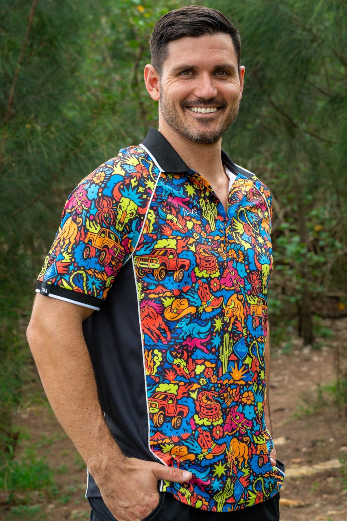 TradeMutt Polo Unisex Shindig Shenanigans Short Sleeve Polo Unisex Shindig Shenanigans Short Sleeve Polo