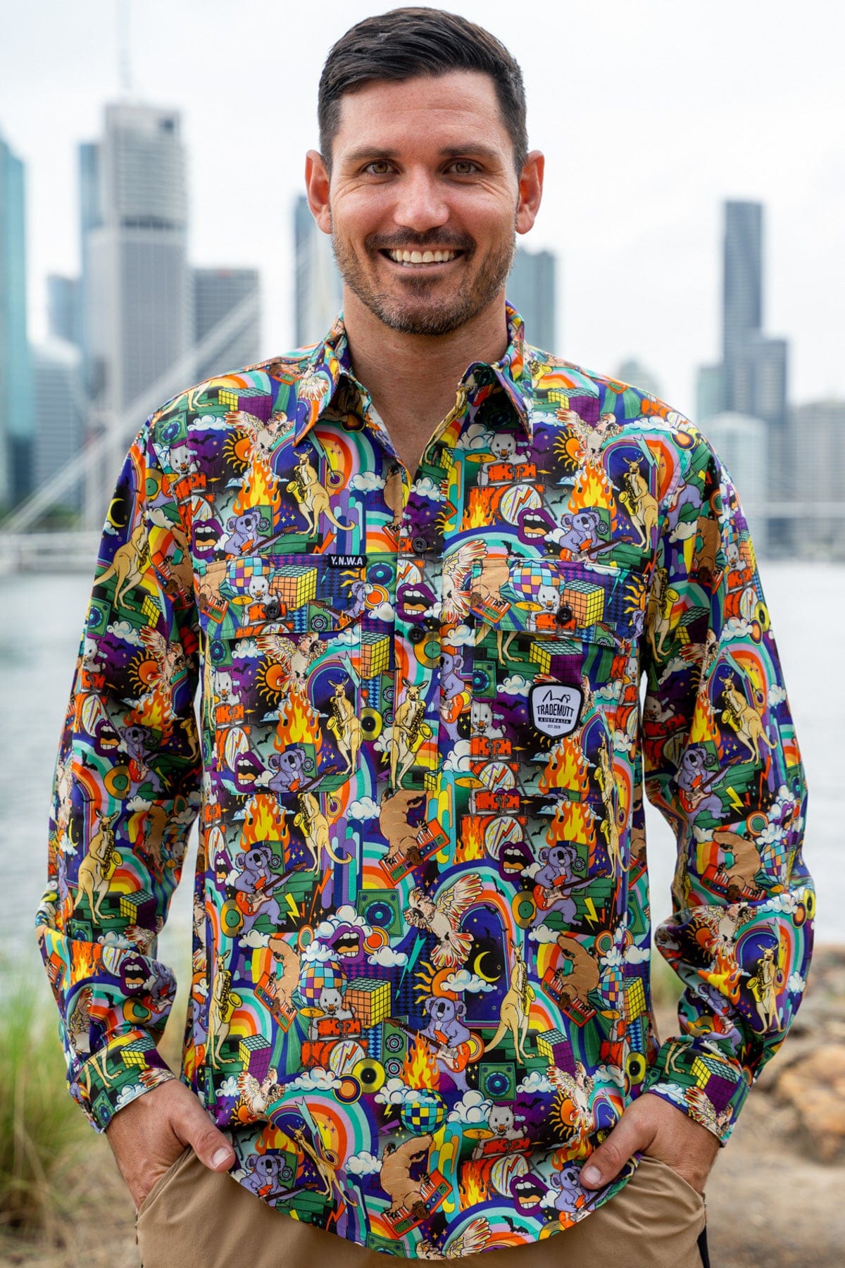 Men's Thunderstruck Half Button Work Shirt