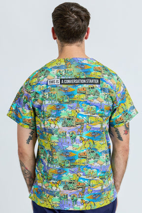 TradeMutt Scrubs Cracka' Dawn Unisex Scrub Top Cracka' Dawn Unisex Scrub Top