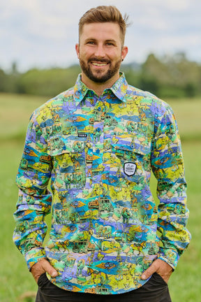 TradeMutt Workshirt Men's Cracka' Dawn Half Button Work Shirt Men's Cracka' Dawn Half Button Work Shirt
