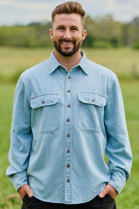TradeMutt Workshirt Men's Cracka' Dawn Denim Work Shirt Men's Cracka' Dawn Denim Work Shirt
