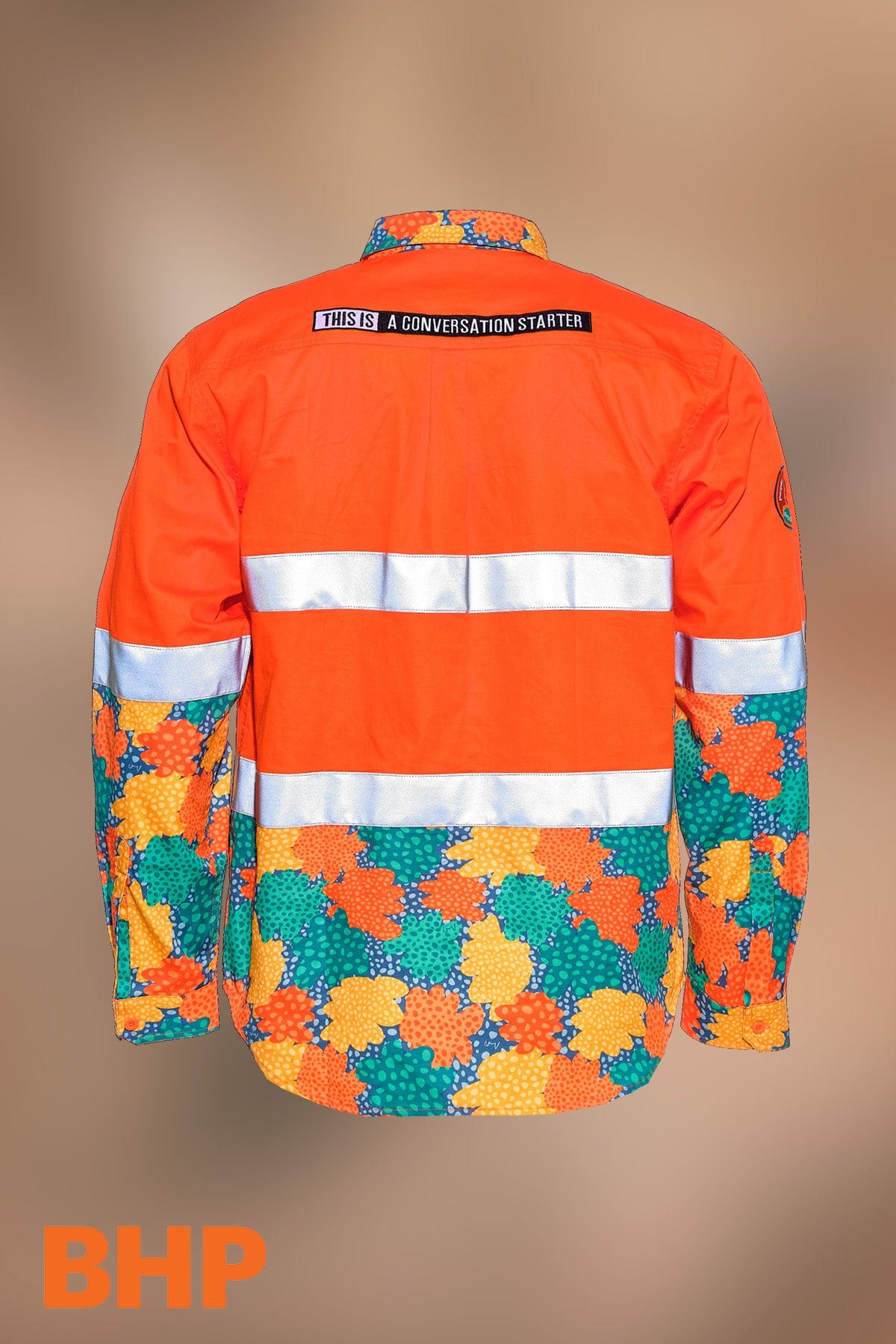 Custom BHP Orange Hi Vis Cotton Work Shirt