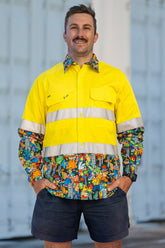 Men's The Big Smoke Yellow Day/Night Hi Vis Work Shirt