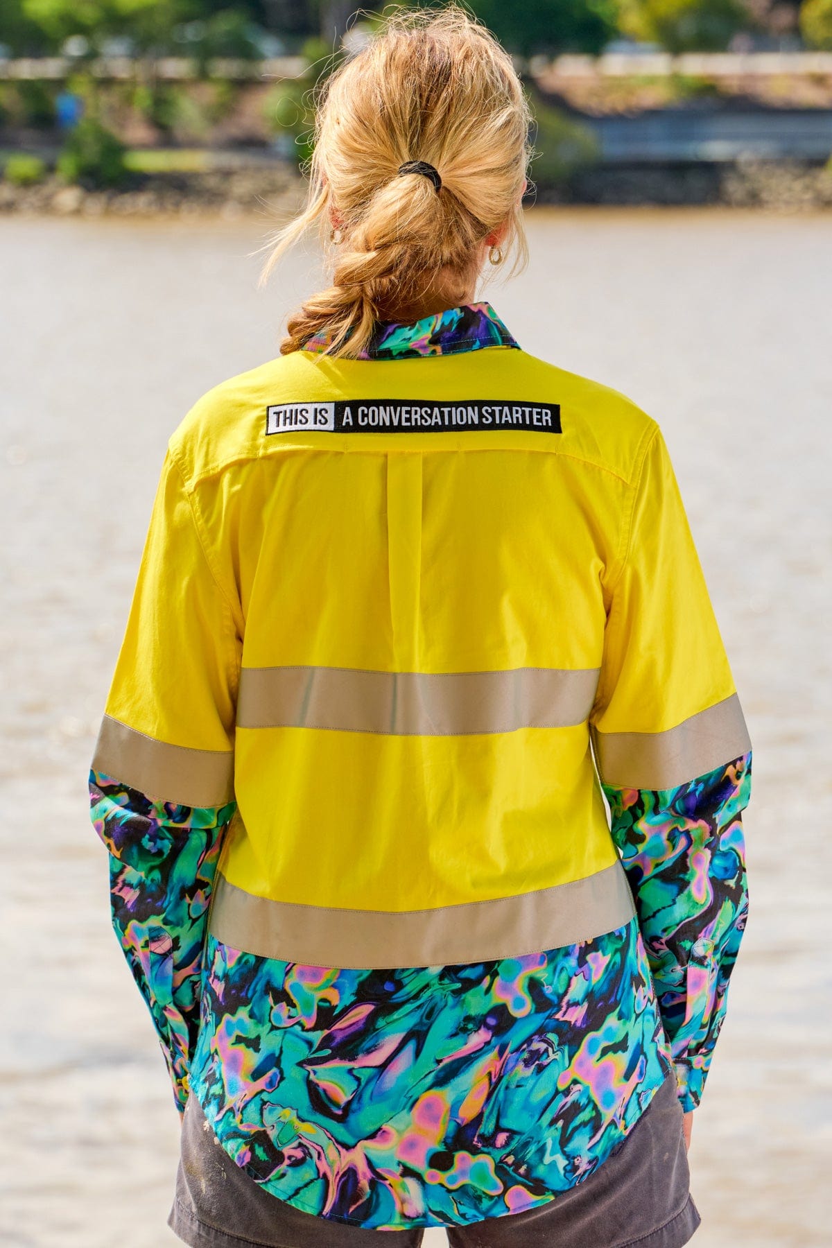 Bleached Az Women's Yellow Hi Vis Work Shirt