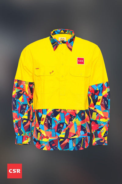Custom CSR Day Only Yellow Hi Vis Cotton Work Shirt