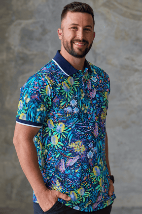 TradeMutt Cotton Polo Men's True Blue Mountains Cotton Short Sleeve Polo Men's True Blue Mountains Cotton Polo | TradeMutt