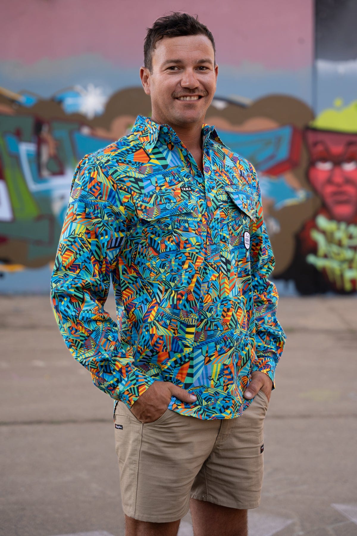 Men's Crackalackin Half Button Workshirt