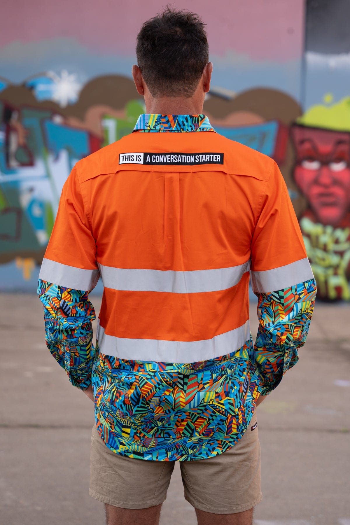 Men's Crackalackin Orange Day/Night Hi Vis 2.0 Full Button Workshirt