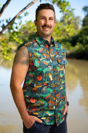 TradeMutt Workshirt Stop Croc & Roll Territory Sleeve Work Shirt Stop Croc & Roll Territory Sleeve Shirt | TradeMutt Work Shirts | Short Sleeve Shirt